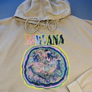 Nirvana Tan Hoodie Cotton/Poly Blend New Without Tags  Size‎ XL